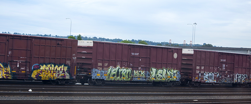 painted train cars